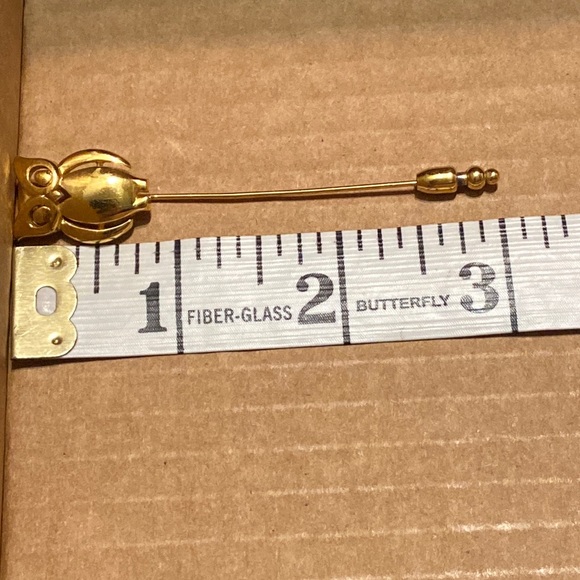 Vintage Trifari Gold Tone Owl Stick Lapel Pin With Cap Shiny Signed - Picture 7 of 11